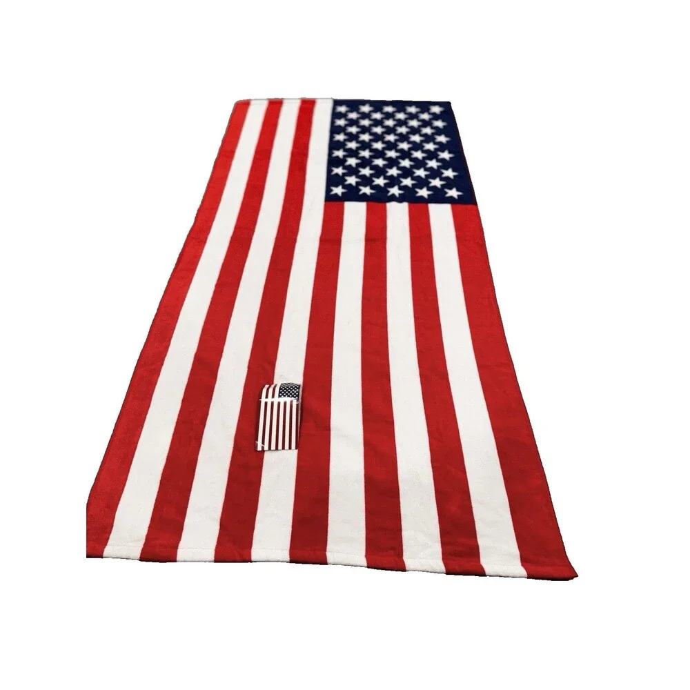 Patriotic American Flag 30 x 60 Beach Towel 100% Cotton